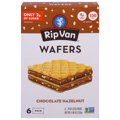 Rip Van Wafels Chocolate Hazelnut Wafers: Delicious Healthy Snacks - 6 Pack