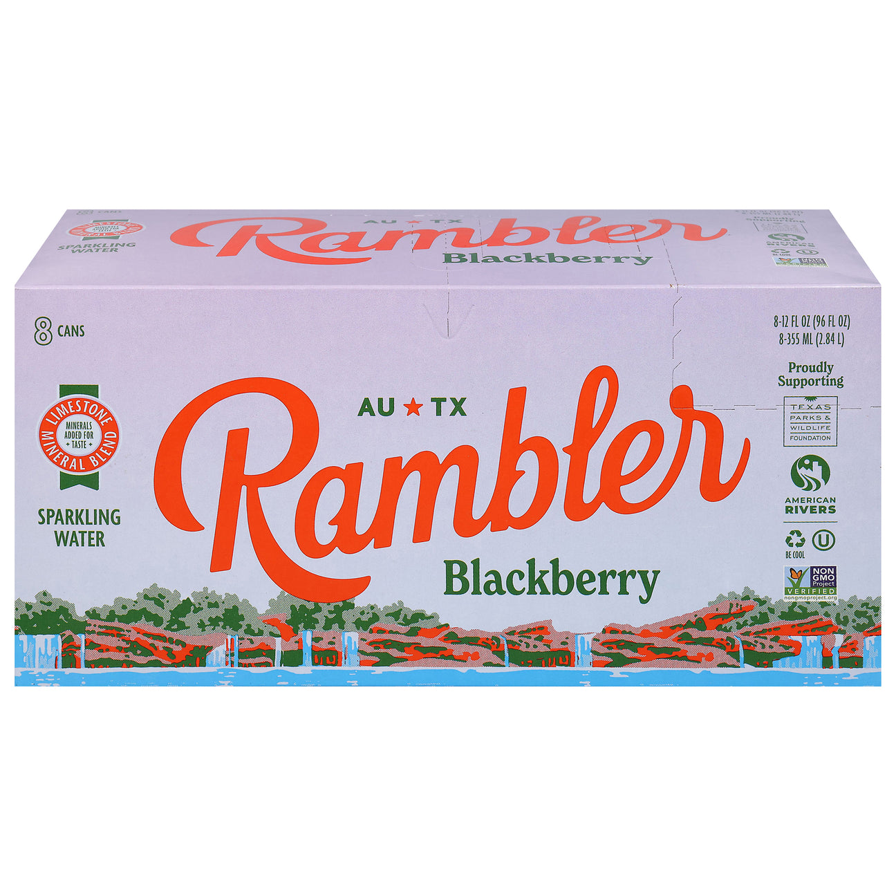Rambler - Blackberry Sparkling Water, 8/12 fl oz (Pack of 3) - Refreshing GMO-Free Beverage
