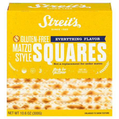 Streit's Everything Matzo Squares 12 Pack: Delicious & Crispy, Kosher Snacks