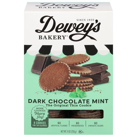 Dewey's Bakery Cookie Thins, Chocolate Mint, 6- 9 oz