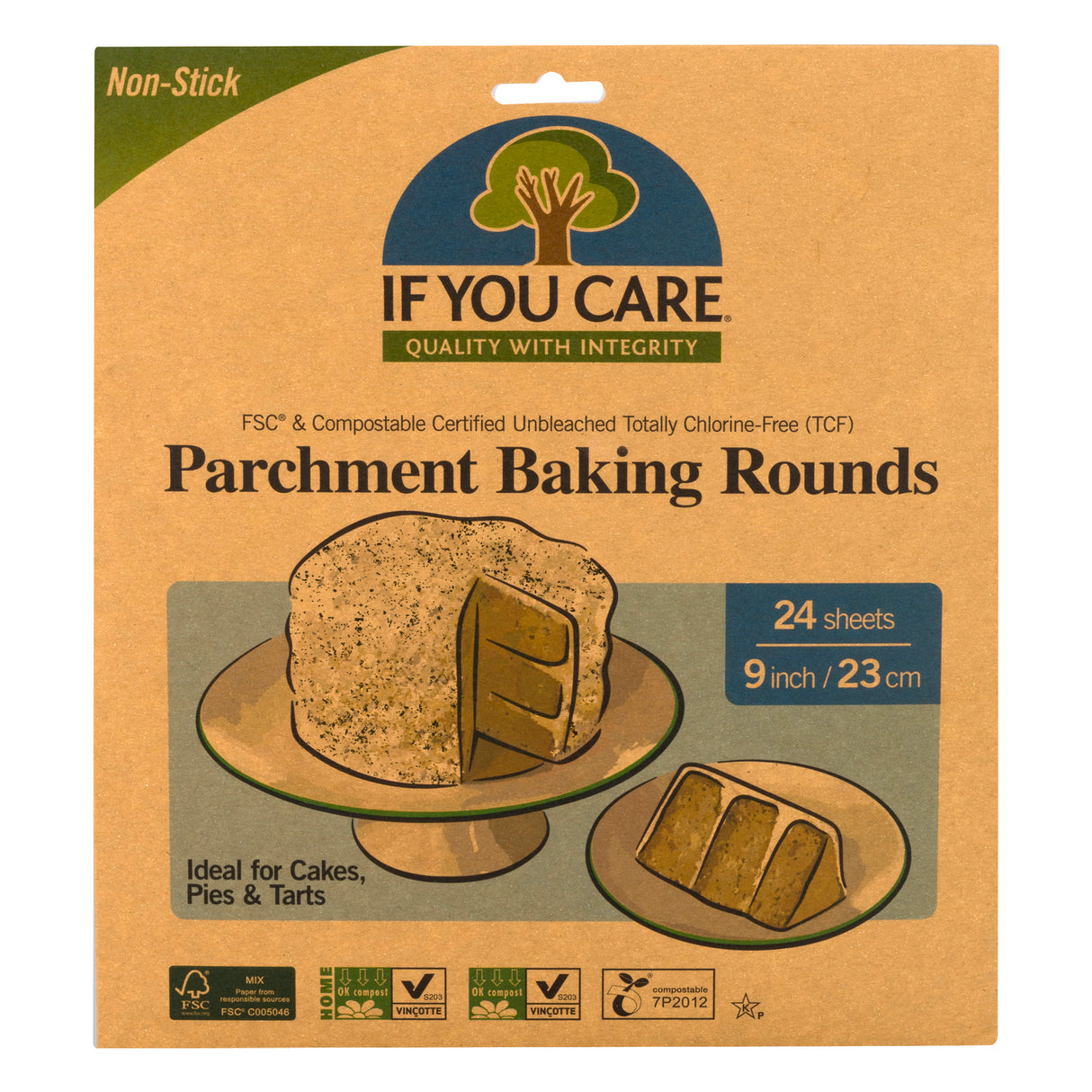 If You Care Parchment Rounds Unbleached - 20 pk | Baking Sheets Non-Stick