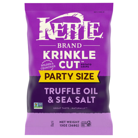Kettle Brand Krinkle Cut Potato Chips, Sea Salt, 9-13 oz, Pack of 9