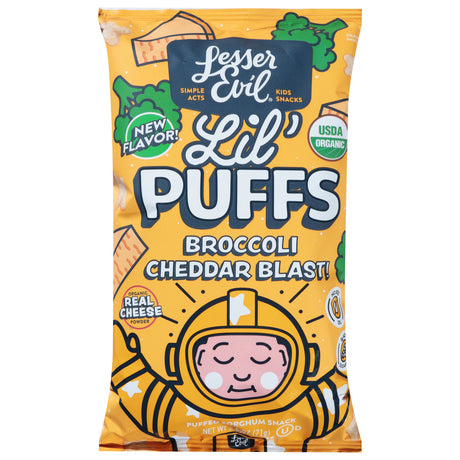 Lesser Evil Lil Puffs Broccoli Cheddar Snacks 5-Pack | Organic Kids Puffs