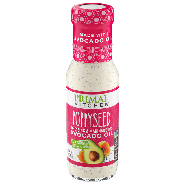 Primal Kitchen Poppy Seed Dressing & Marinade - Avocado Oil Based (Pack of 6 - 8 fl oz)