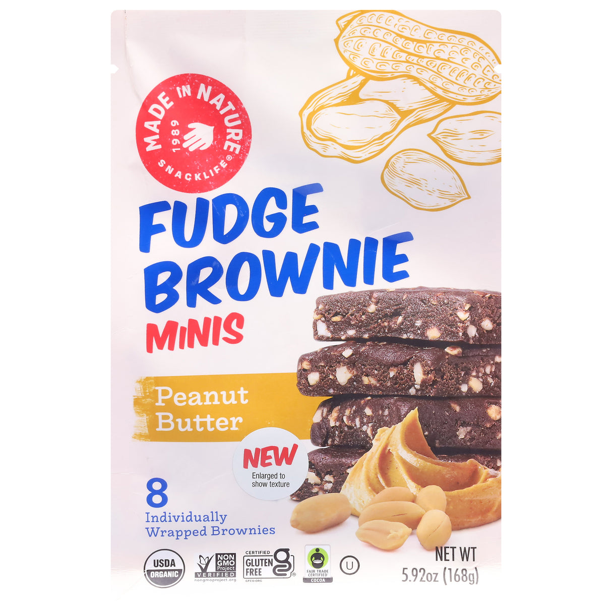 Made In Nature Fudge Brownie Organic Granola Bites, Peanut Butter, 5.92 oz, 6-Count