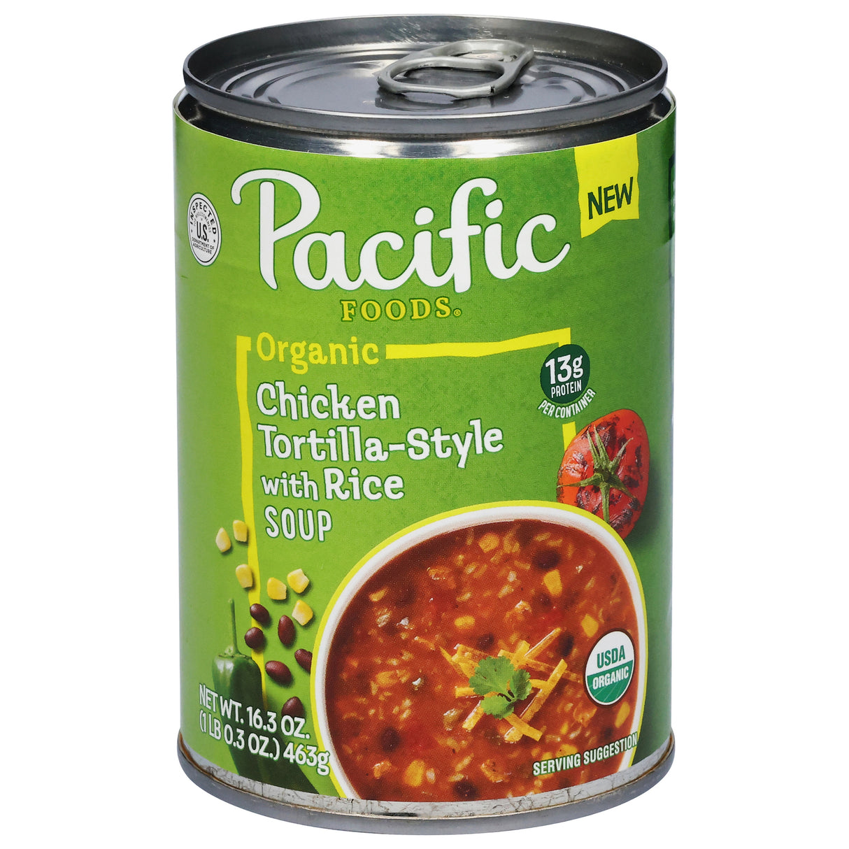 Pacific Foods Organic Chicken Tortilla Rice Soup, 16.3 oz (Pack of 12)
