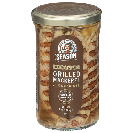 Season Brand Grilled Mackerel Fillets Olive Oil, 12  - Boneless, 9.17 oz