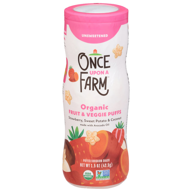 Once Upon A Farm Organic Puffs: Strawberry, Sweet Potato & Coconut - 6 Pouches