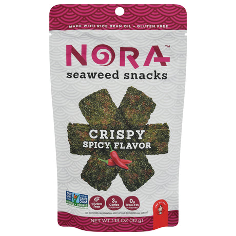 Nora Snacks Spicy Seaweed Crisps: 12 Bags | Korean Seaweed Snacks & Chips