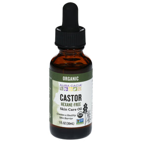 Aura Cacia Castor Oil - 1 fl oz - Pure & Certified Organic Skin & Hair Conditioner