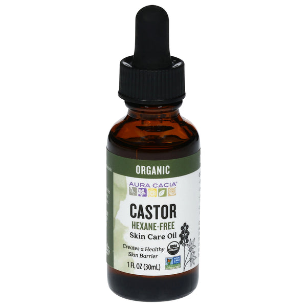 Aura Cacia Castor Oil - 1 fl oz - Pure & Certified Organic Skin & Hair Conditioner