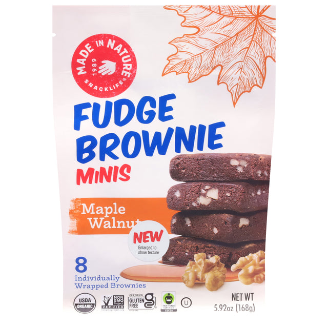 Made In Nature Organic Brownie Fig Bars, Maple Walnut, 6 Count - 5.92 Oz