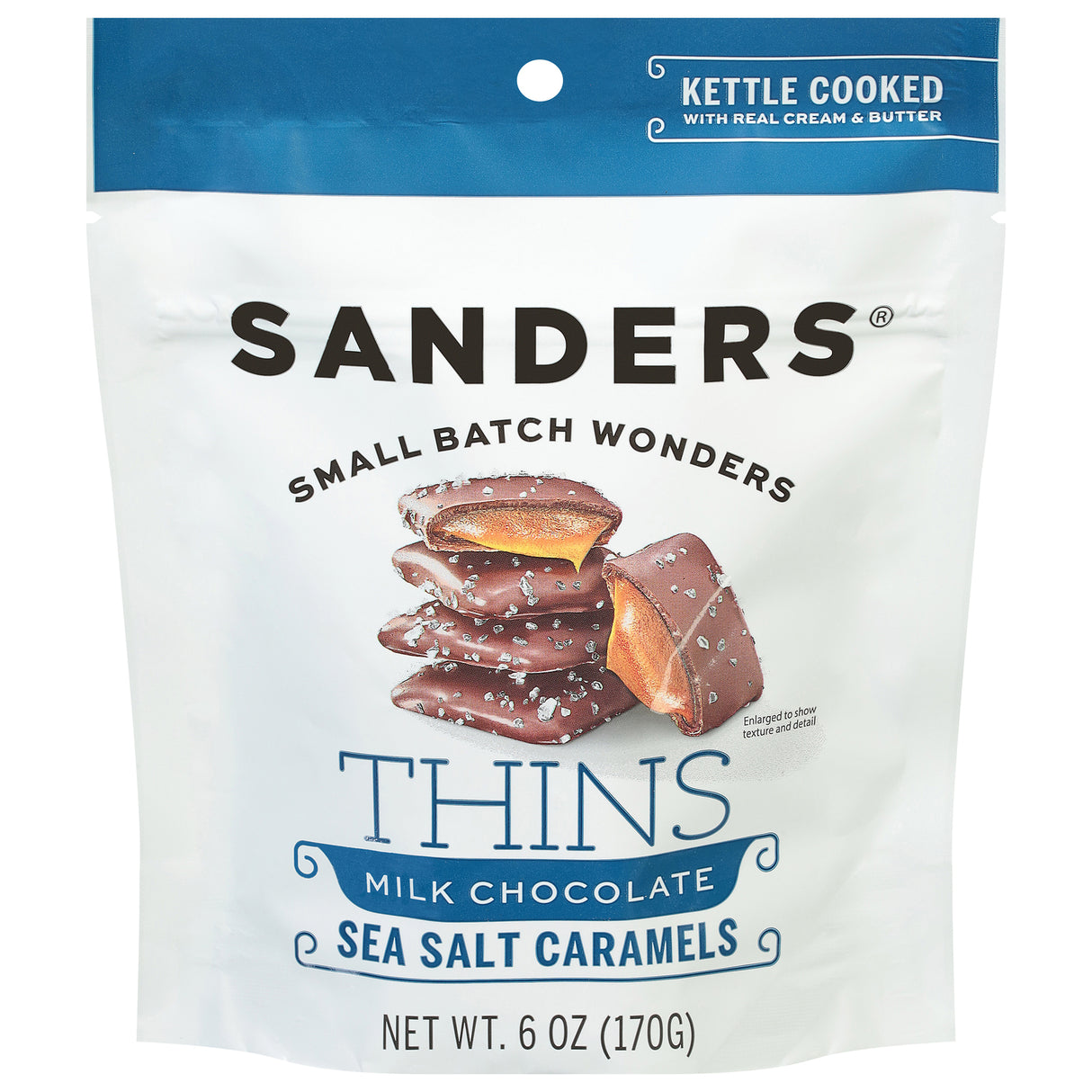 Sanders Milk Chocolate Sea Salt Caramel Thins - 6 oz. (Pack of 6)