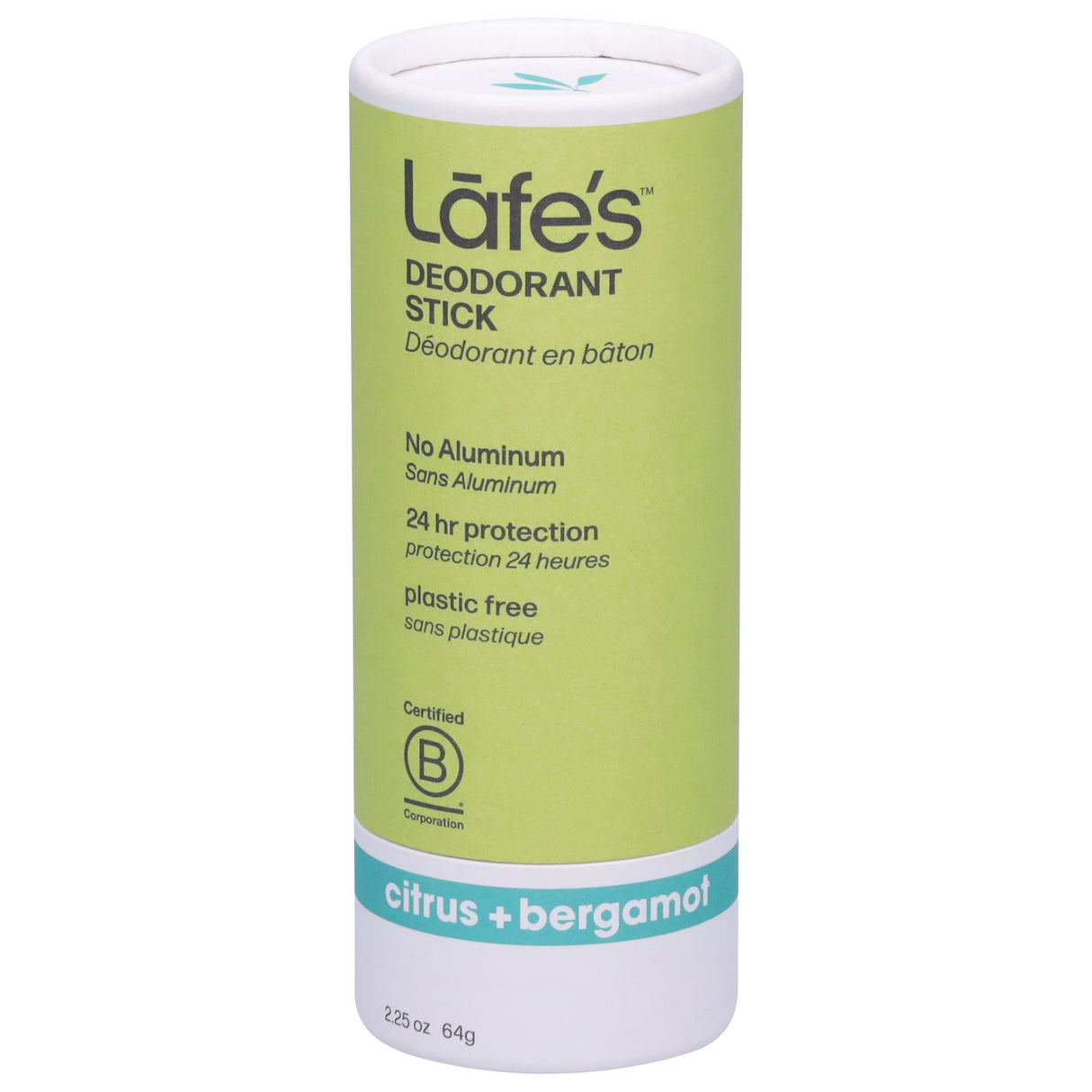 Lafe's Natural Body Care Bergamot Plastic Free Deodorant - 2.25 Oz