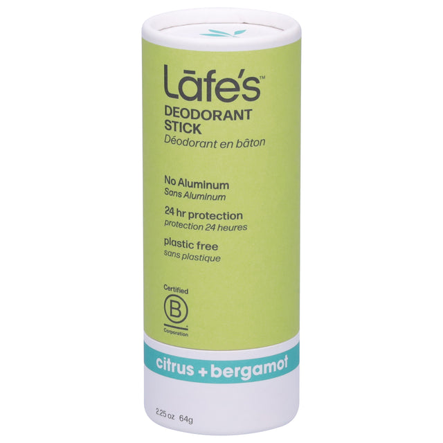 Lafe's Natural Body Care Bergamot Plastic Free Deodorant - 2.25 Oz