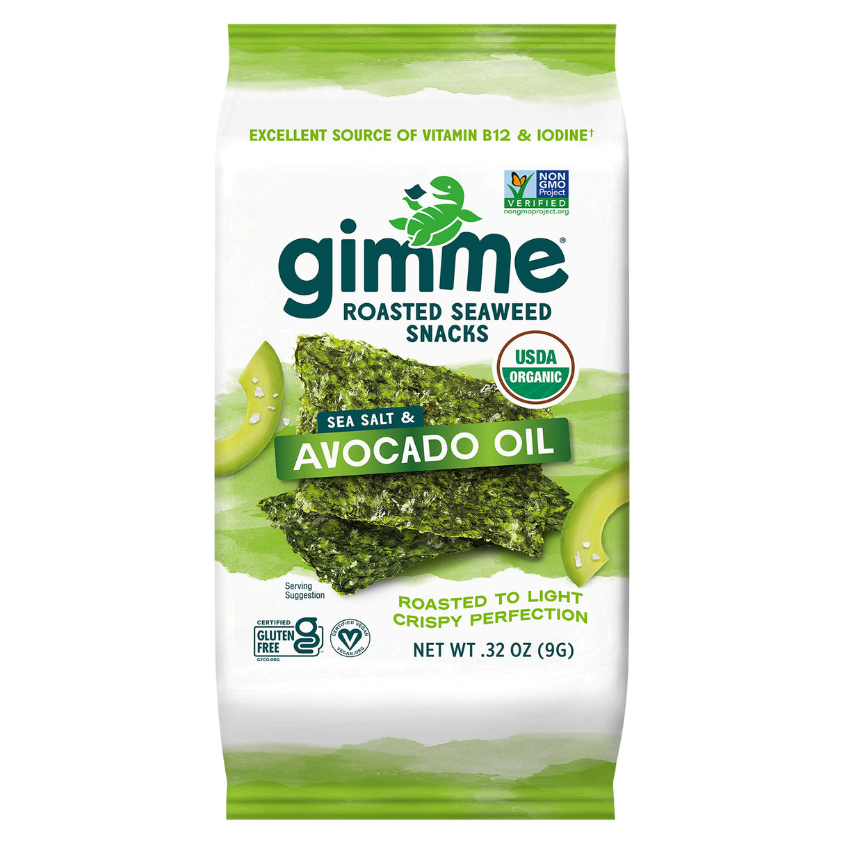 Gimme Organic Roasted Seaweed Snacks, Original Flavor, 12-0.32 oz Packs