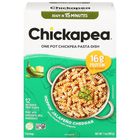 Chickapea Pasta Jalapeno Cheddar: One-Pot Meal, Healthy Gluten-Free, 6 Boxes