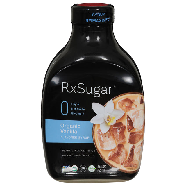 RxSugar Vanilla Syrup Organic, 6 x 16 fl oz