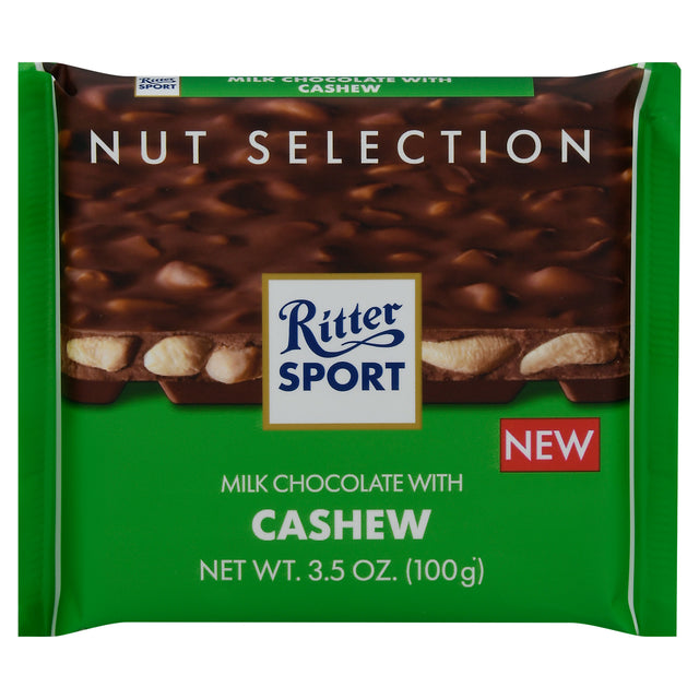 Ritter Sport Milk Chocolate Cashew Bars: 12 x 3.5 Oz | Creamy Chocolate