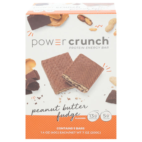 Power Crunch Protein Bar, Peanut Butter Fudge, 5 Count (Pack of 6) - 1.4 Oz Bars