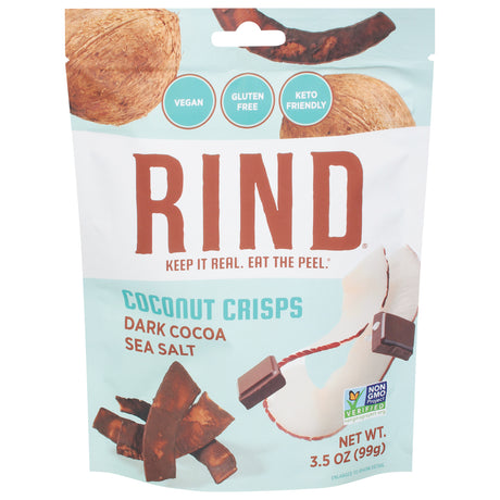 Rind Snacks Coconut Crisps Dark Cocoa Sea Salt - 12-3.5 Oz Bags