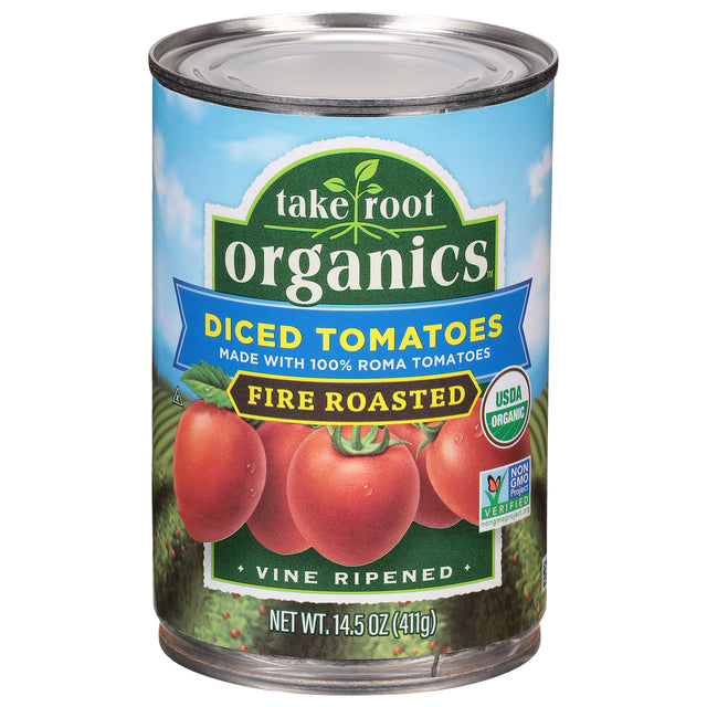 Take Root Organics Fire Roasted Diced Tomatoes (12-Pack) | Shop Now!
