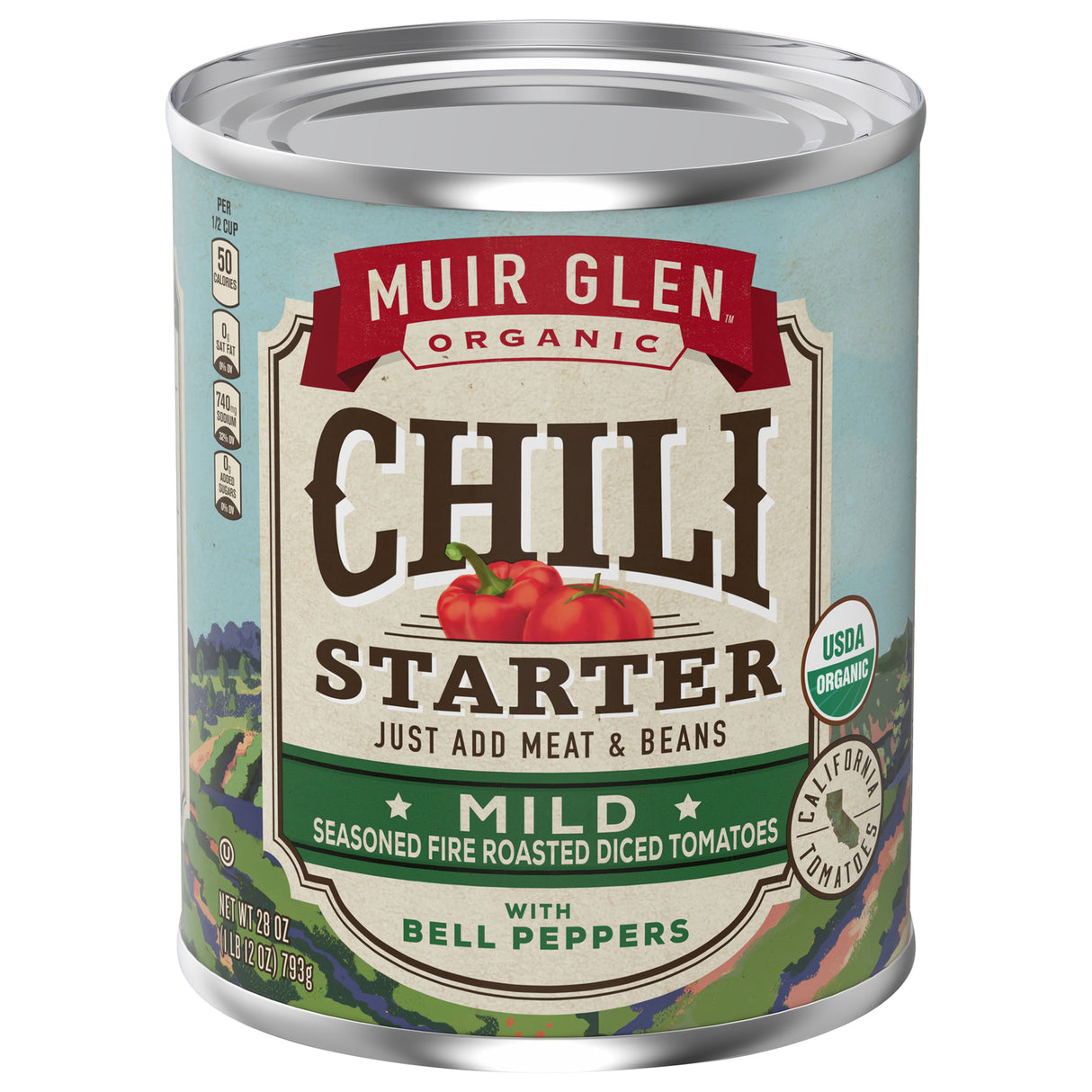Muir Glen - Organic Chili Starter Mild Roasted Tomatoes, 28 oz (Case of 12) - Dairy & GMO Free