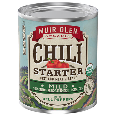 Muir Glen - Organic Chili Starter Mild Roasted Tomatoes, 28 oz (Case of 12) - Dairy & GMO Free