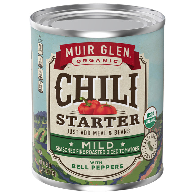 Muir Glen - Organic Chili Starter Mild Roasted Tomatoes, 28 oz (Case of 12) - Dairy & GMO Free