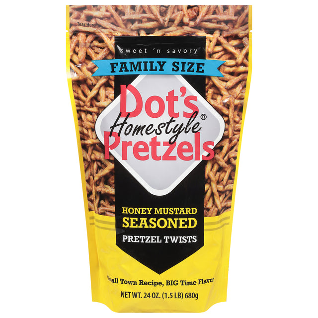 Dot's Pretzels Mustard Honey - 24 oz - 10 Count Case - Sweet & Savory Snack
