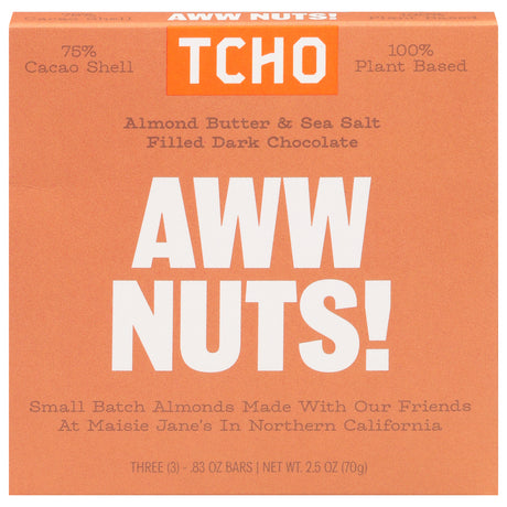 Tcho Chocolate Aww Nuts Organic Milk Chocolate Bar - (Pack of 10) 2.5 oz