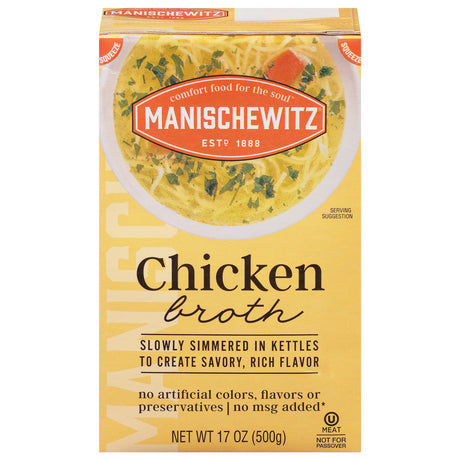 Manischewitz Chicken Broth 12 Pack: Rich Flavor for Soups & Cooking 17 Fl Oz