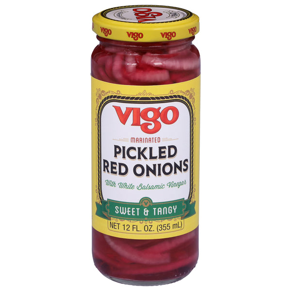 Vigo Pickled Red Onions 6-Pack: Crispy Tangy Topping. Salads & Tacos Ready!