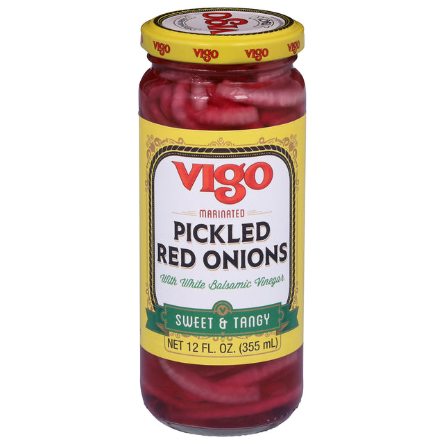 Vigo Pickled Red Onions 6-Pack: Crispy Tangy Topping. Salads & Tacos Ready!