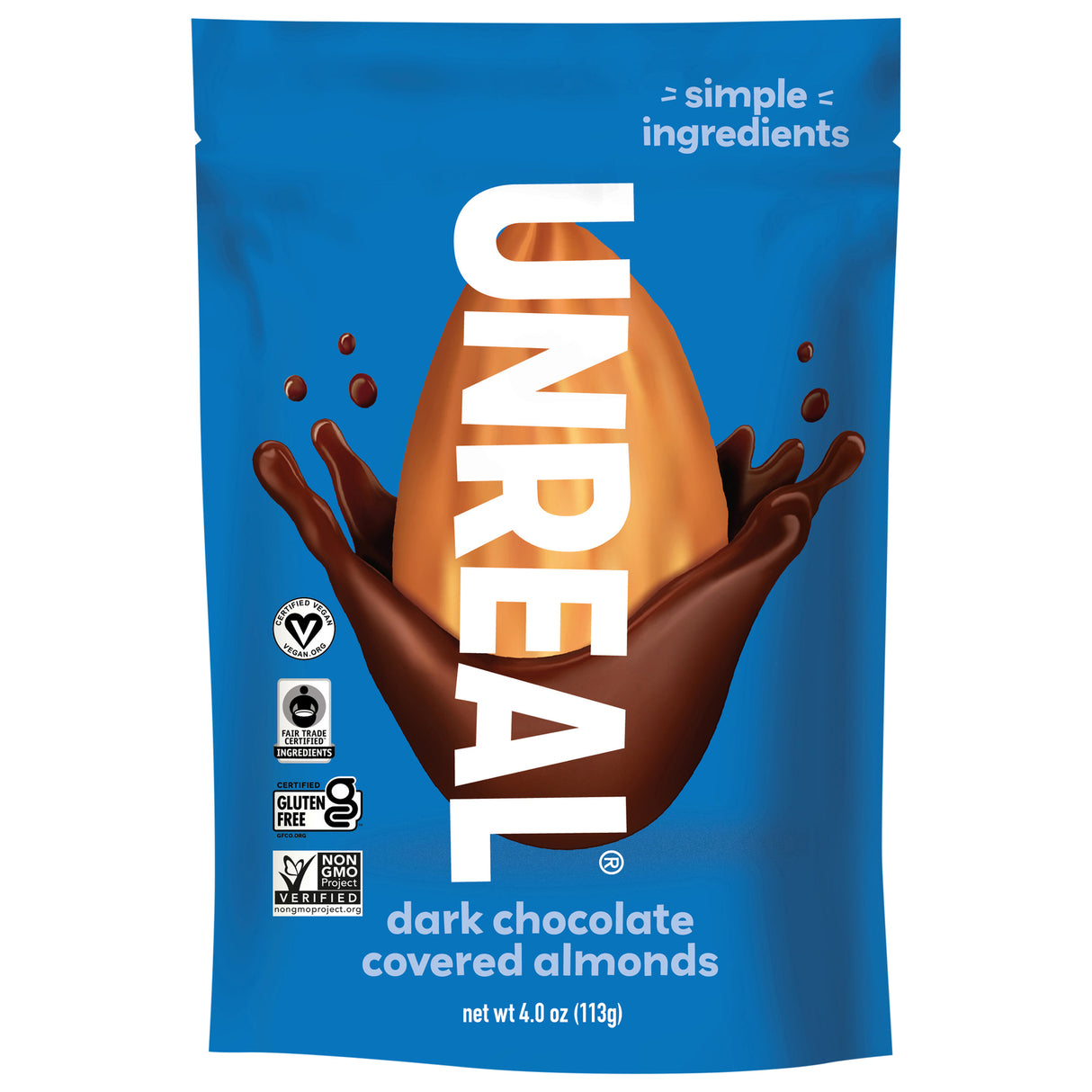 Unreal Dark Chocolate Almonds 6-Pack: Healthy Snacks, Delicious Treats
