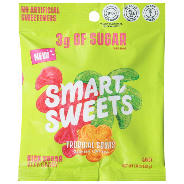 Smartsweets Tropical Sours Gummies: Low Sugar Candy - Healthy Candy (14ct)