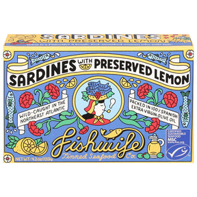 Fishwife Sardines Preserved Lemon (Pack of 12) - 4.2 oz  - Premium Tinned Seafood