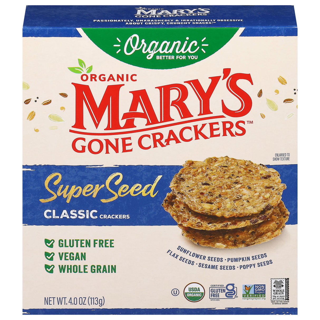 Mary's Gone Crackers Organic Seed Crackers (6-Pack) | Gluten-Free Snacks