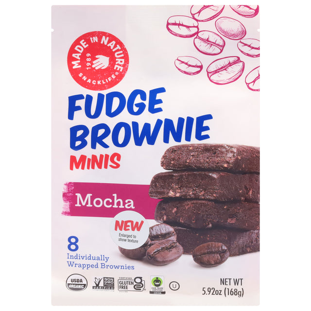 Made In Nature Organic Mocha Brownie Chewy Snack - 6 Count - Fudge Brownie Goodness