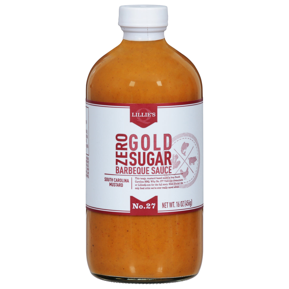 Lillie's Q Carolina Gold BBQ Sauce, Sweet & Tangy, 6 x 16 oz