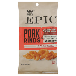Epic Pork Rinds Hot & Spicy - 12 x 2.5 oz Bags