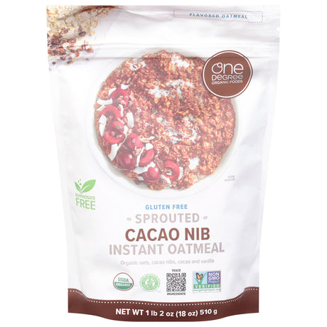 One Degree Organic Foods Sprouted Oatmeal Cacao Nib 6-Pack | Healthy Breakfast