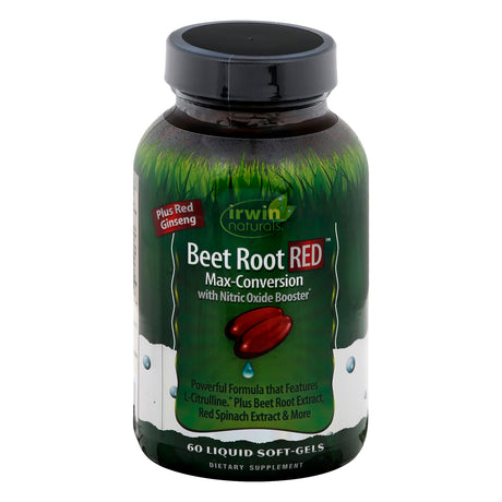 Irwin Naturals Beet Root Red Softgels - 60 Count - Cardiovascular & Energy Support
