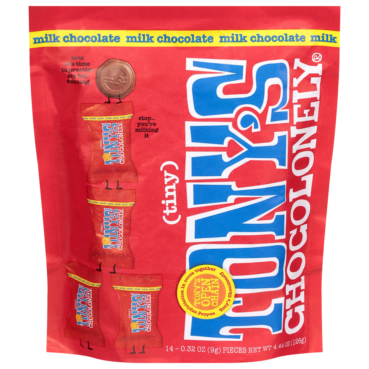 Tony's Chocolonely Milk Chocolate Bites Pouch | Tiny Chocolate Pieces, 4.44 Oz
