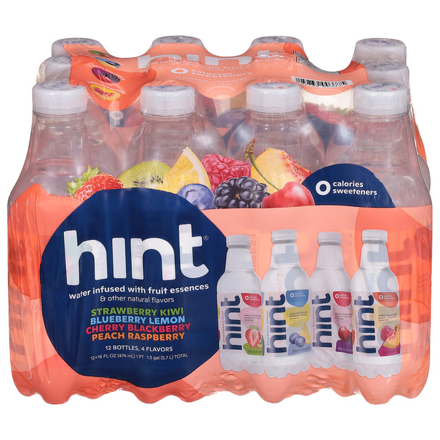 Hint Water 4 Flavor Smashup 12 Pack - Variety Flavored Water - 12/16 Fl Oz