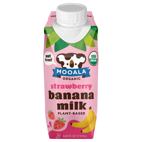 Mooala: Strawberry Banana Milk 12-Pack | Plant-Based & Delicious, 8.01 fl oz