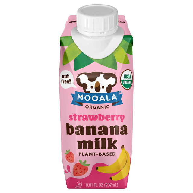 Mooala: Strawberry Banana Milk 12-Pack | Plant-Based & Delicious, 8.01 fl oz