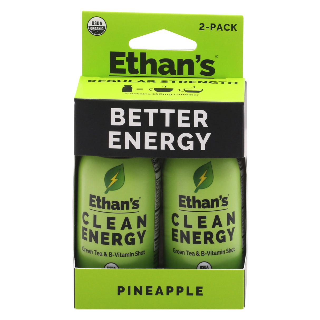 Ethan's Energy Shot: Pineapple Aloe - 2/2 fl oz Each - Natural Focus & Hydration Boost