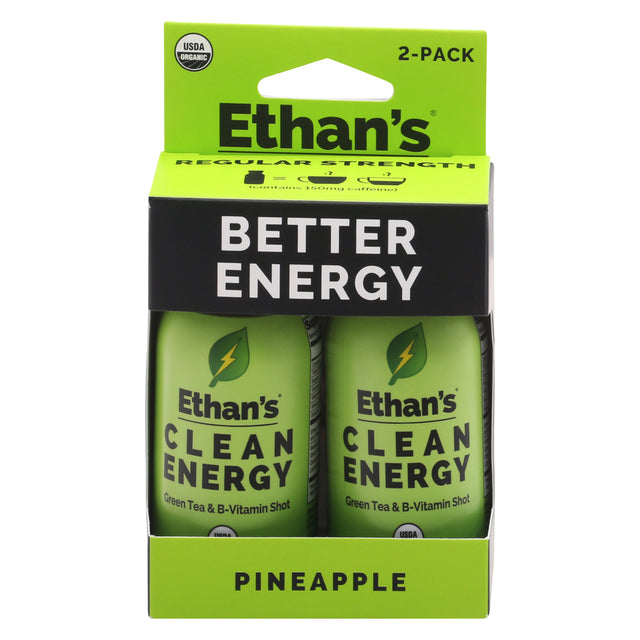 Ethan's Energy Shot: Pineapple Aloe - 2/2 fl oz Each - Natural Focus & Hydration Boost