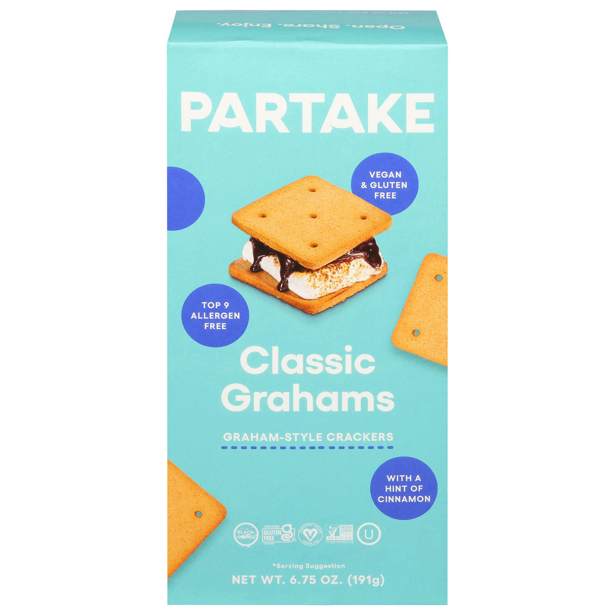 Partake Foods Graham Crackers Classic, 6 Boxes - Gluten Free Snacks 6.75 Oz